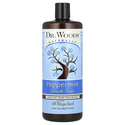Castile Soap with Fair Trade Shea Butter, Peppermint , 32 fl oz (946 ml)