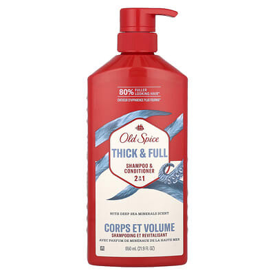 2 in 1 Shampoo & Conditioner, Thick & Full, Deep Sea Minerals, 21.9 fl oz (650 ml)