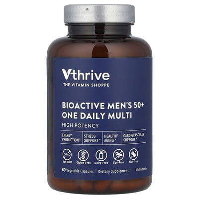 Vthrive Мужские витамины Bioactive Men's 50+ One Daily Multi, 60 Vegetable Capsules