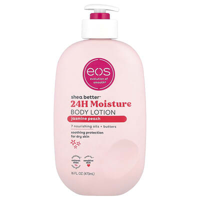 Shea Better™, увлажняющий лосьон для тела 24H, жасмин и персик, 16 fl oz (473 ml)