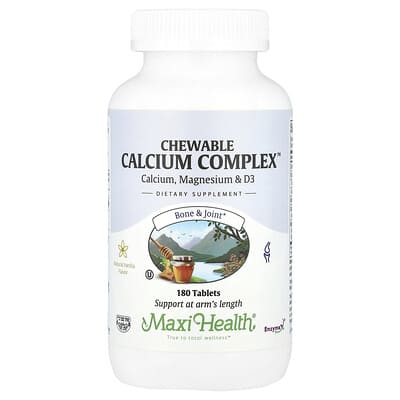 Жевательные таблетки Maxi Health Chewable Calcium Complex™, Natural Vanilla, 180 шт.