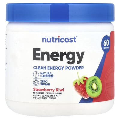 Nutricost Energy порошок, клубника-киви, 10.7 oz (300 g)