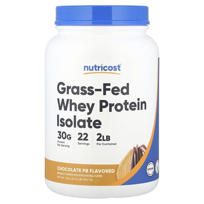 Grass-Fed Whey Protein Isolate, Chocolate PB , 2 lb (907 g)