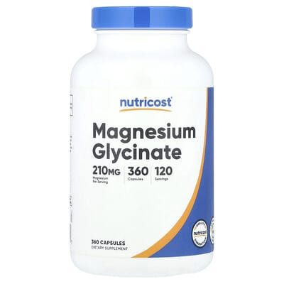 Magnesium Glycinate, 360 Capsules (70 mg per Capsule)