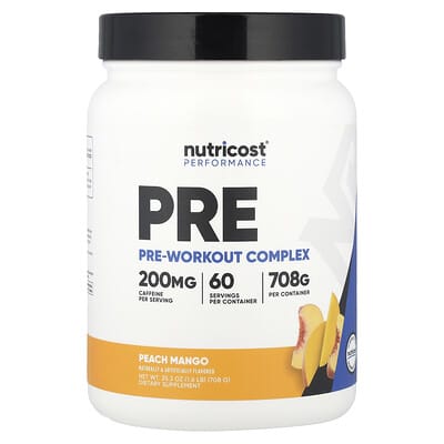 Nutricost комплекс для предтренировочного комплекса, Peach Mango, 1.6 lb (708 g)