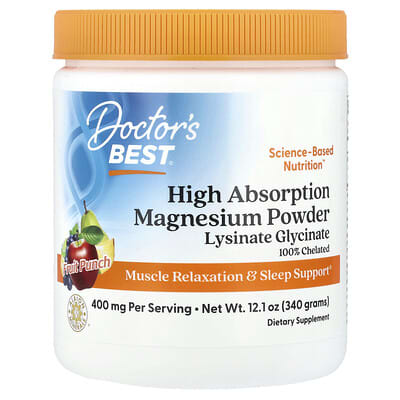 High Absorption Magnesium Powder, Fruit Punch, 12.1 oz (340 g)