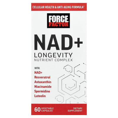 Комплекс нутриентов для долголетия NAD+, 60 вегетарианских капсул
