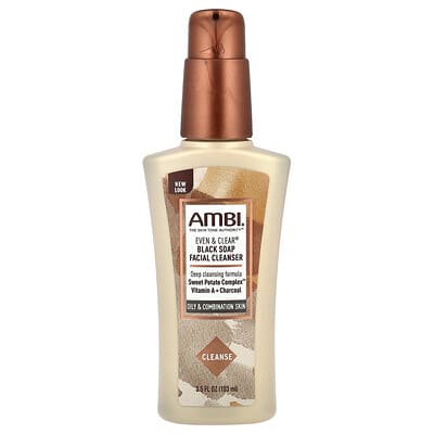 Очищающее средство для лица AMBI Even & Clear®, Black Soap, Fragrance-Free, 3.5 fl oz (103 ml)