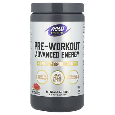 Предтренировочный комплекс Sports, Pre-Workout Advanced Energy, Watermelon, 21.16 oz (600 g)