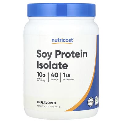 Soy Protein Isolate, Unflavored, 1 lb (454 g)