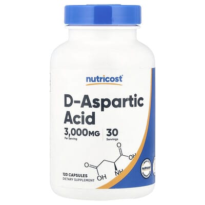 D-Aspartic Acid, 120 Capsules (750 mg per Capsule)