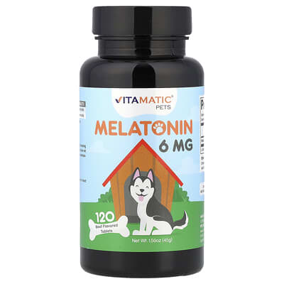Мелатонин для питомцев, говядина, 6 mg, 120 таблеток