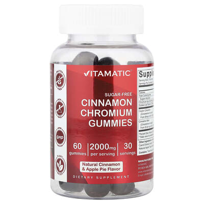 Vitamatic Желейные конфеты Cinnamon Chromium, Натуральная корица и яблочный пирог, 60 шт