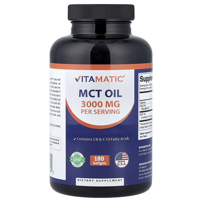 MCT Oil, 180 Softgels (1,000 mg per Softgel)
