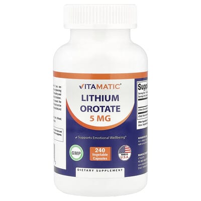 Vitamatic Lithium Orotate, 5 mg, 240 вегетарианских капсул