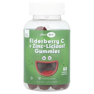 Maxi Health жевательные мармеладки Elderberry C & Zinc-Licious!, 60 шт.