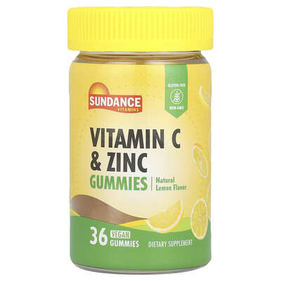 Витаминные мармеладки Sundance Vitamins Vitamin C & Zinc, лимон, 36 шт.