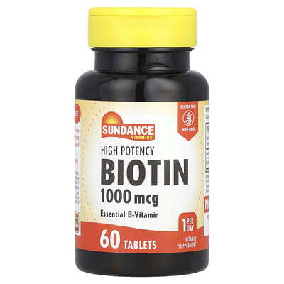 Высокоэффективный биотин, 1,000 mcg, 60 таблеток