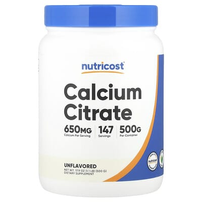 Calcium Citrate, Unflavored, 17.9 oz (500 g)