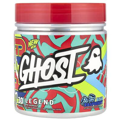 Ghost Legend® Pre-Workout, Blue Raspberry, 22.8 oz (645 g) предтренировочный комплекс