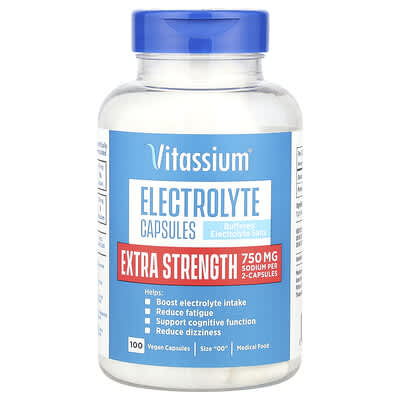 Электролитные капсулы Vitassium, Size "00", 100 Vegan Capsules