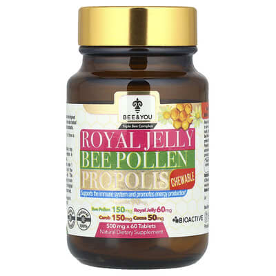 Bee & You жевательные таблетки Royal Jelly Bee Pollen Propolis 60 шт.