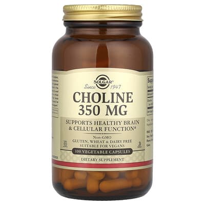 Solgar Choline, 350 mg, 100 вегетарианских капсул