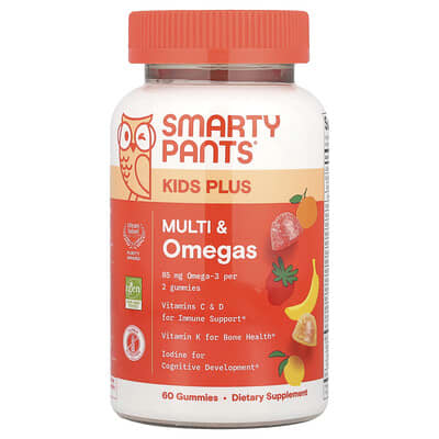 Kids Plus, Multi & Omegas Gummies, Lemon, Orange, and Strawberry Banana, 60 Gummies