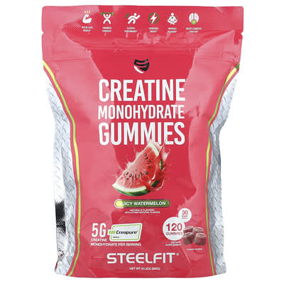 SteelFit Желейные конфеты с креатином моногидратом, Juicy Watermelon, 120 шт