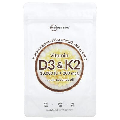 Витамин D3 & K2, 300 мягких капсул