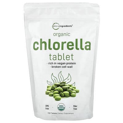 Органические таблетки Chlorella, 720 таблеток (0.5 g на таблетку)