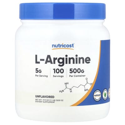 L-Arginine, Unflavored, 17.9 oz (500 g)