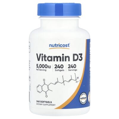 Vitamin D3, 125 mcg (5,000 IU), 240 Softgels