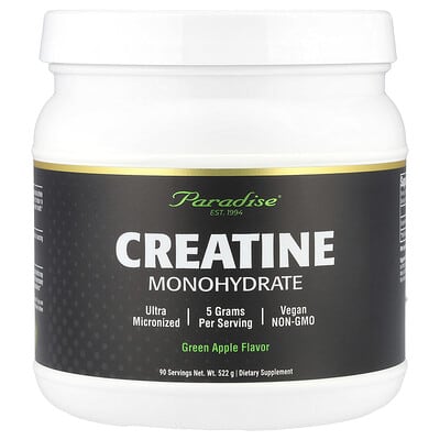 Креатин моногидрат Paradise Herbs, Green Apple, 522 g
