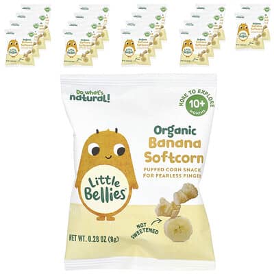 Органическое банановое пюре Little Bellies Softcorn 18 пакетиков по 0.28 oz (8 g)