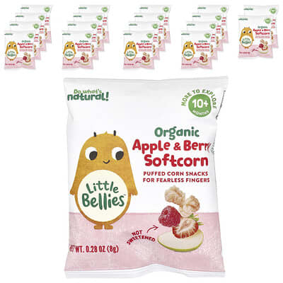 Органическое яблочно-ягодное пюре Little Bellies, 18 пакетиков по 0.28 oz (8 g)