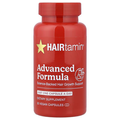 HAIRtamin Advanced Formula, 30 веганских капсул