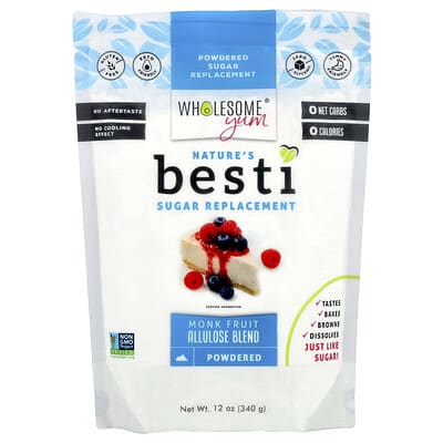 Besti, Powdered Sugar Replacement, Monk Fruit Allulose Blend, 12 oz (340 g)