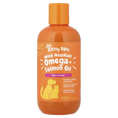 Zesty Paws Omega + Salmon Oil для собак и кошек, 251 ml