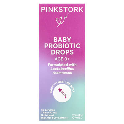 Baby Probiotic Drops, Age 0+, Unflavored, 1 fl oz (30 ml)