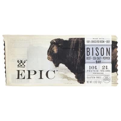Bison Bar, Beef + Salt + Pepper, 1.3 oz (37 g)