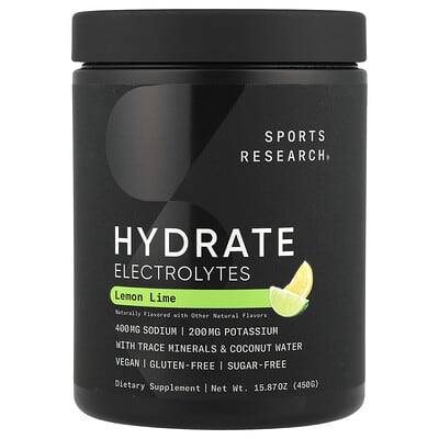 Электролиты Hydrate, Lemon Lime, 15.87 oz (450 g)
