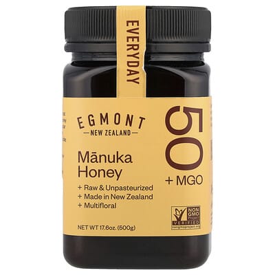Manuka Honey, Raw & Unpasteurized, MGO 50+, 17.6 oz (500 g)