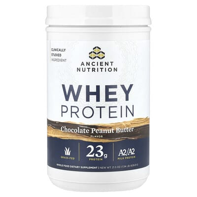 Сывороточный протеин Ancient Nutrition Whey Protein, Chocolate Peanut Butter, 1.34 lb (609.01 g)