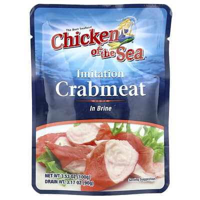 Imitation Crabmeat in Brine, 3.53 oz (100 g)
