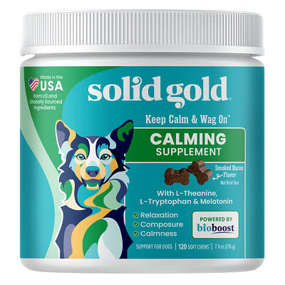 Keep Calm & Wag On™, Calming Supplement, For Dogs, Smoked Bacon, 120 Soft Chews, 7.6 oz (216 g)