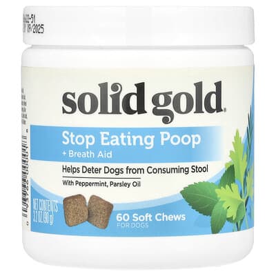 Stop Eating Poop + Breath Aid, For Dogs , 60 Soft Chews, 3.2 oz (90 g)