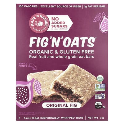 Батончики Fig 'N' Oats®, оригинальные инжирные батончики, 5 шт, 1.4 oz (40 g) каждый