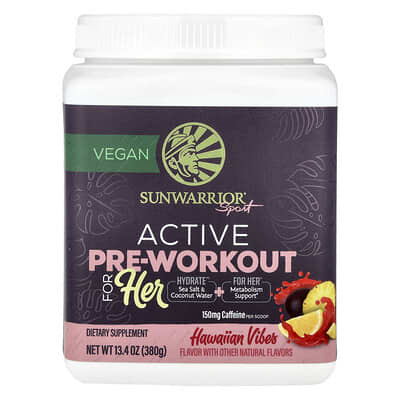 Предтренировочный комплекс Sunwarrior Sport Active Hawaiian Vibes, 13.4 oz (380 g)