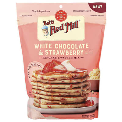 White Chocolate & Strawberry Pancake & Waffle Mix, 20 oz (567 g)